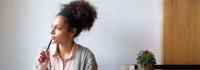 A woman contemplating having abortion